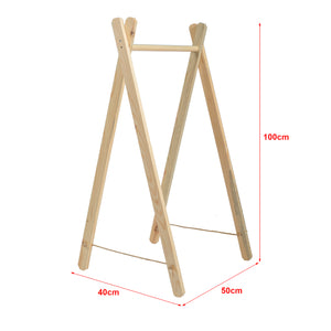 Portemanteau Løkken pliable pin 100 x 50 x 40 cm naturel [en.casa]