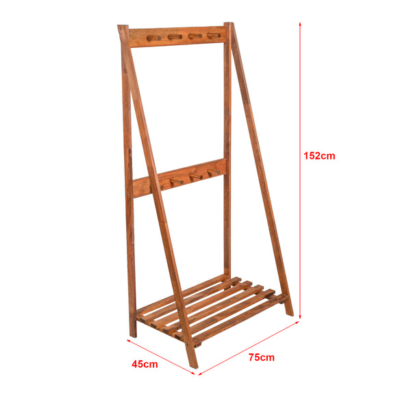 [en.casa] Kledingrek Middelfart 152x75x45 cm houtkleurig