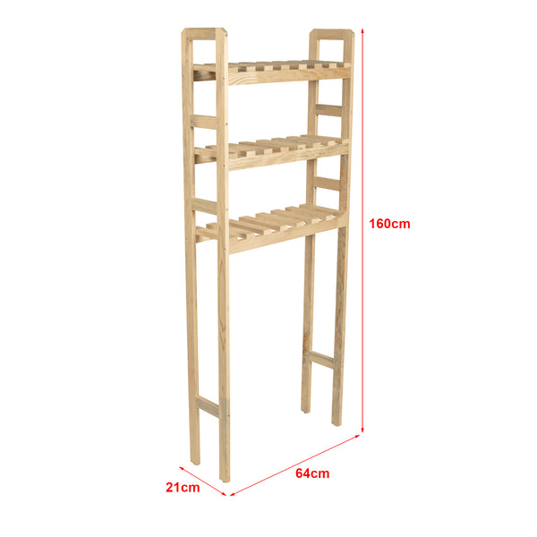 [en.casa] Staand rek Alslev badkamerrek 160x64x21 cm houtkleurig