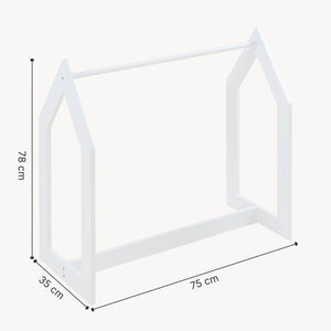 Portant à vêtements Værløse de forme cabane pour enfant 78 x 75 x 35 cm blanc [en.casa]