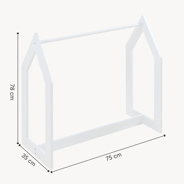 Portant à vêtements Værløse de forme cabane pour enfant 78 x 75 x 35 cm blanc [en.casa]
