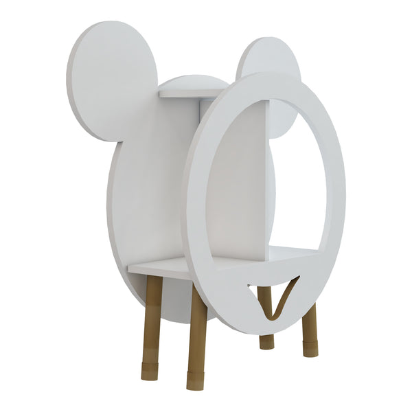 Biblothèque Langå pour enfant forme souris 68 x 59 x 21,6 cm blanc [en.casa]
