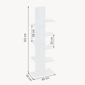[en.casa] Boekenkast Rødekro schap 122x40x20 cm wit