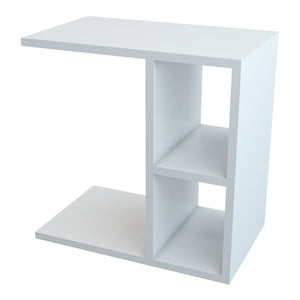 [en.casa] Bijzettafel Ravnsborg met 2 planken 50x50x30 cm wit