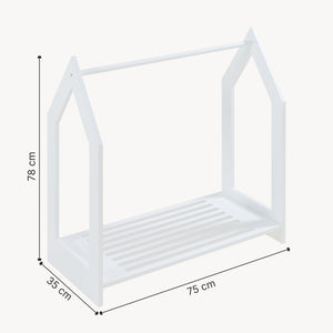 [en.casa] Kledingrek Langeskov 78x75x35 cm wit en houtkleurig