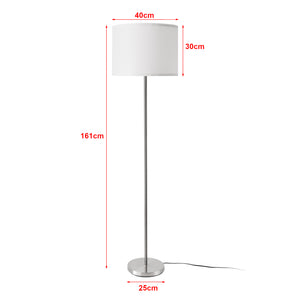 Lampadaire Tamworth E27 hauteur 161 cm argent blanc [lux.pro]