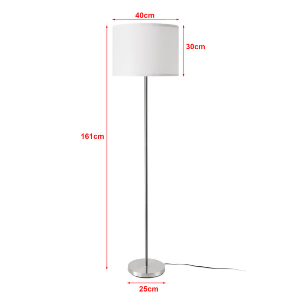 Lampadaire Tamworth E27 hauteur 161 cm argent blanc [lux.pro]
