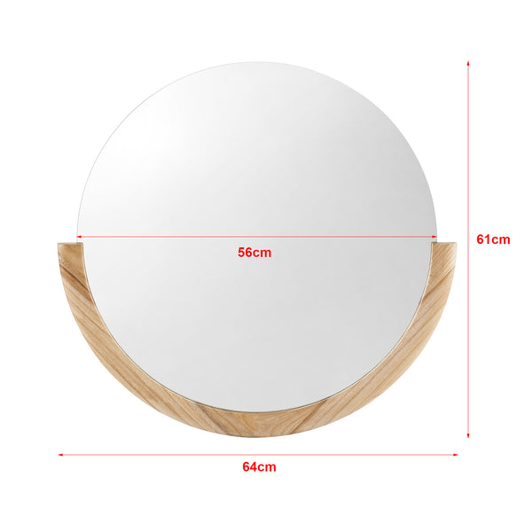 Miroir mural Atri rond eucalyptus 61 x 64 cm naturel [en.casa]