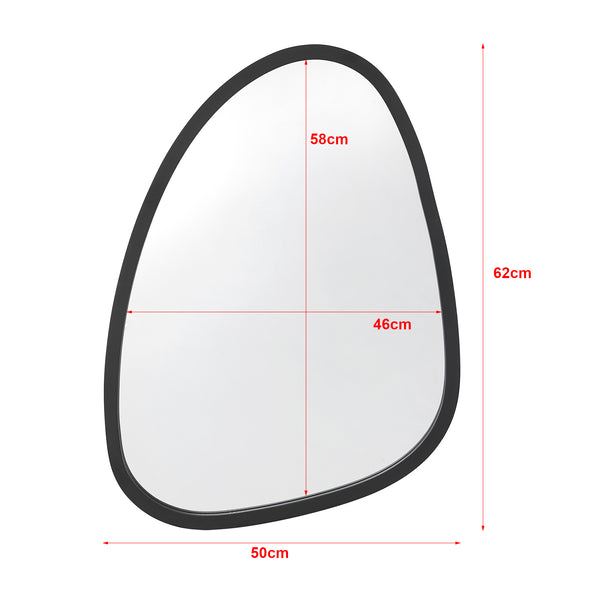 Miroir mural Grottole asymétrique 62 x 50 cm noir mat [en.casa]