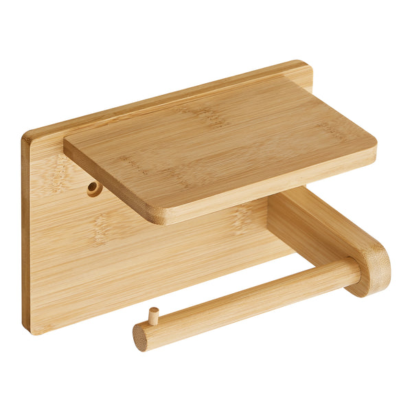 Porte-papier toilette Vallentuna avec porte-téléphone bambou [en.casa]