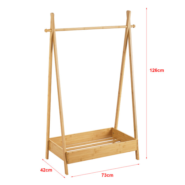 [en.casa] Kledingrek Sola 126x73x42 cm bamboe houtkleurig