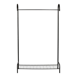 [en.casa] Kledingrek Vallø met plank metaal 145x88,5x34,5 cm zwart
