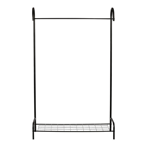 [en.casa] Kledingrek Vallø met plank metaal 145x88,5x34,5 cm zwart