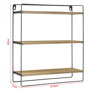 [en.casa] Wandrek Skovbo 43x37,5x11 cm zwart en houtkleurig