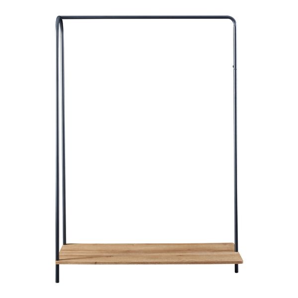 Penderie à vêtements Ørbæk avec une surface de rangement noir effet bois [en.casa]