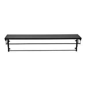 [en.casa] Wandkapstok Ølstykke met plank 110x30x27 cm zwart