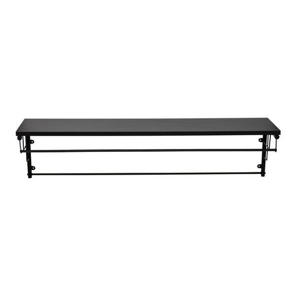 [en.casa] Wandkapstok Ølstykke met plank 110x30x27 cm zwart