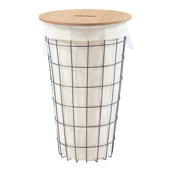 Panier à linge Skive couvercle amovible à fente 40 litres 59,5 x 38,5 cm [en.casa]