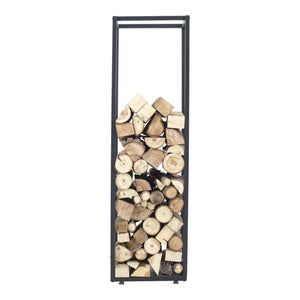 [en.casa] Brandhout rek Tornved houtopslag 35x35x120 cm zwart