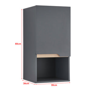 Armoire murale de salle de bain Bergkamen 60 x 30 x 30 cm gris effet bois [en.casa]