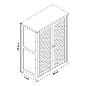 [en.casa] Schoenenkast Klamp 87,5x66x33 cm bamboe