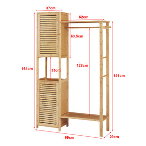 Portant à vêtements Oldsum bambou 164 x 99 x 29 cm naturel [en.casa]