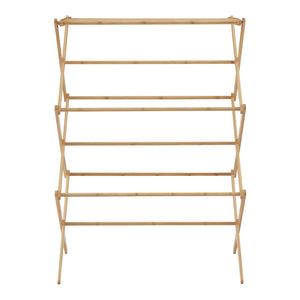 Étendoir à linge pliable Grinau bambou 128 x 72 x 44 cm naturel [en.casa]
