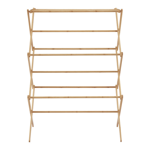 Étendoir à linge pliable Grinau bambou 128 x 72 x 44 cm naturel [en.casa]