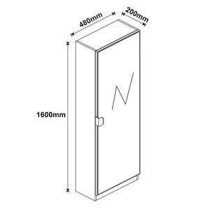 [en.casa] Schoenenkast Meura 160x48x20 cm wit