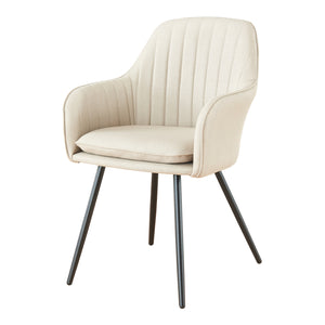 [en.casa] Eetkamerstoel Kannonkoski set van 2 86x57x59 cm beige en zwart