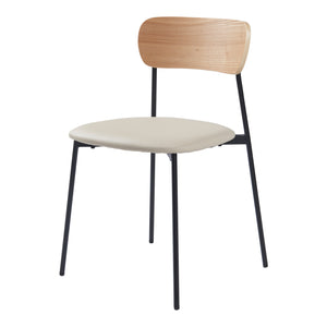 Lot de 2 chaises de salle à manger Jyväskylä 78 x 45 x 48 cm beige noir effet bois [en.casa]