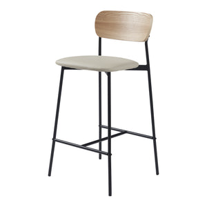 [en.casa] Barkruk set van 2 Jyväskylä 89x40x45 cm beige en zwart