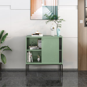 [en.casa] Metalen kast Eidsvoll 85x80x45 cm groen en zwart