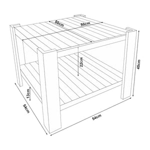 [en.casa] Salontafel Malax 45x54x54 cm houtkleurig