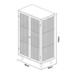 Armoire basse Grong bambou 110 x 66 x 40 cm naturel [en.casa]
