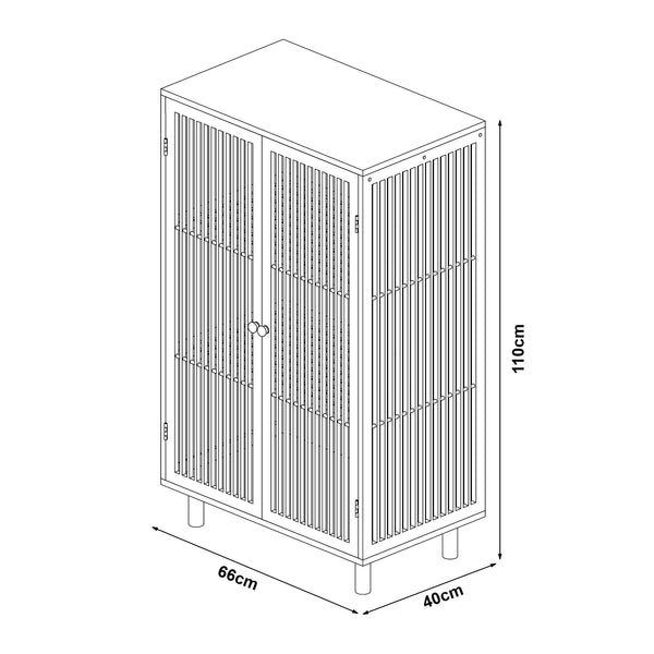 Armoire basse Grong bambou 110 x 66 x 40 cm naturel [en.casa]