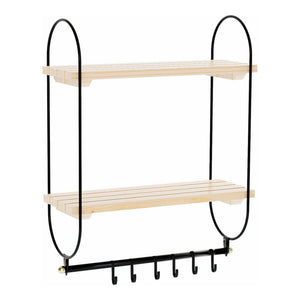[en.casa] Wandrek Pielavesi met 2 planken 47x40x16 cm zwart en naturel