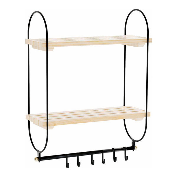 [en.casa] Wandrek Pielavesi met 2 planken 47x40x16 cm zwart en naturel
