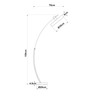 [lux.pro] Staande lamp Stafford vloerlamp159 cm grijs E27