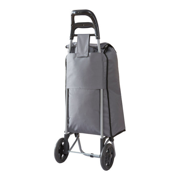 [en.casa] Boodschappentrolley Aaby 95,5x35x29 cm donkergrijs en zwart
