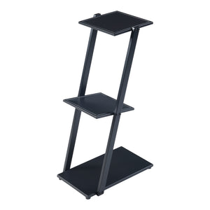 [en.casa] Bijzettafel Rollag met 3 planken 72x40x25 cm zwart