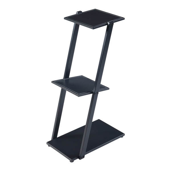 [en.casa] Bijzettafel Rollag met 3 planken 72x40x25 cm zwart