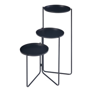 Support de plantes Ostre à 3 niveaux métal 70 x 48 x 25 cm noir [en.casa]