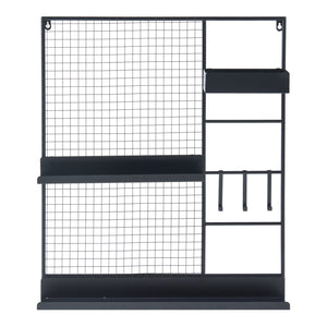 [en.casa] Wandrek Westre metaal 70x60x11 cm zwart