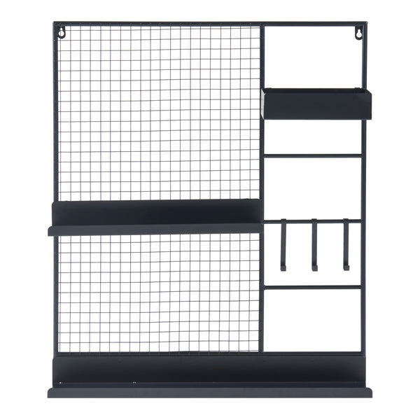[en.casa] Wandrek Westre metaal 70x60x11 cm zwart