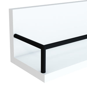 [en.casa] Wandplank set van 2 Grue 60/40x14x14 cm wit en zwart