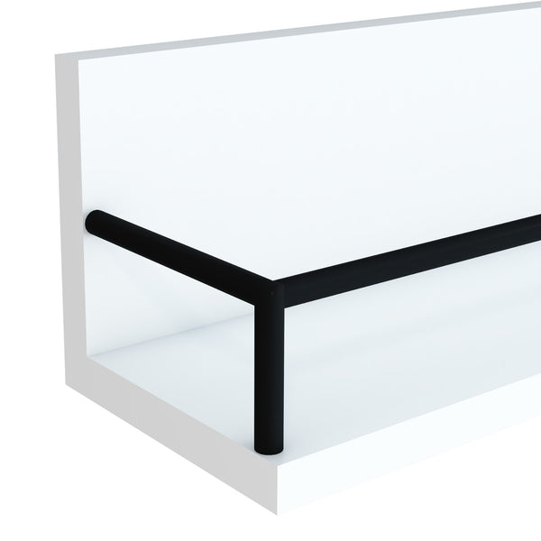 [en.casa] Wandplank set van 2 Grue 60/40x14x14 cm wit en zwart