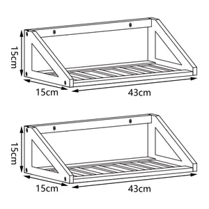 [en.casa] Wandplank set van 2 Gjerdrum 43x15x15 cm bamboe