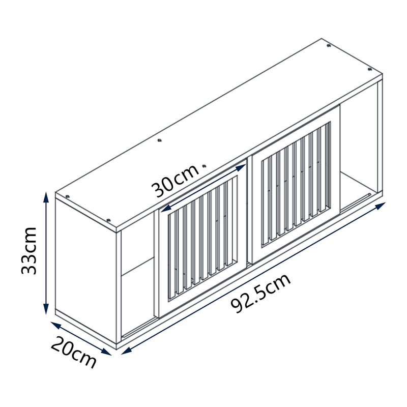 Maatschets [en.casa] Wandrek Grums met 2 schuifdeuren 92,5x20x33 cm bamboe