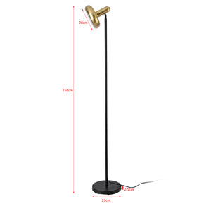 Lampadaire Namsos E27 métal hauteur 156 cm noir or lux.pro